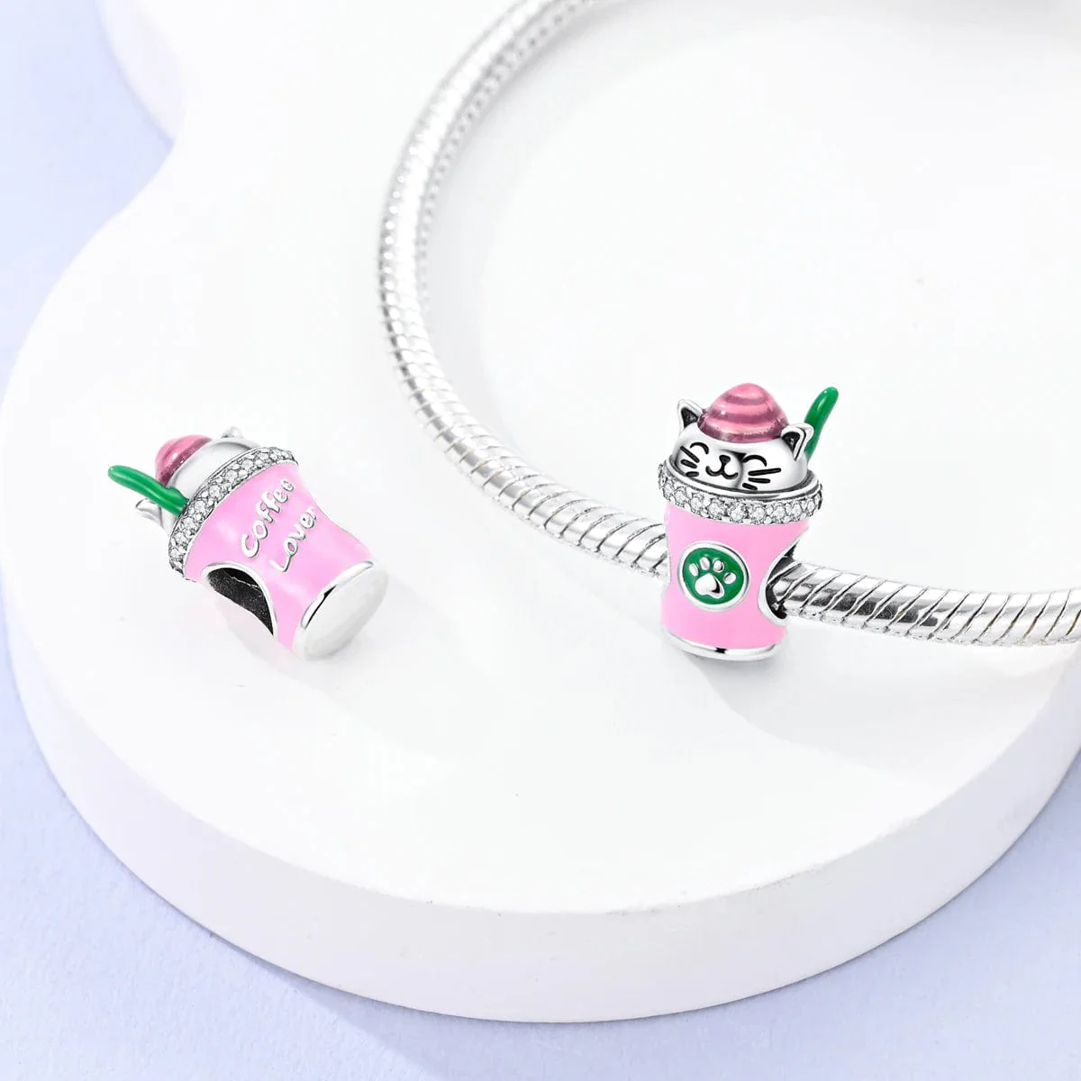 Lucky Cat Coffee Cup Charm - Image 3