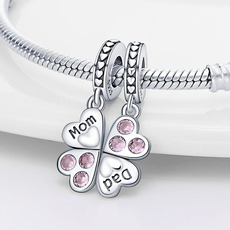 Mom And Dad Clover Double Dangle Charm - Image 3