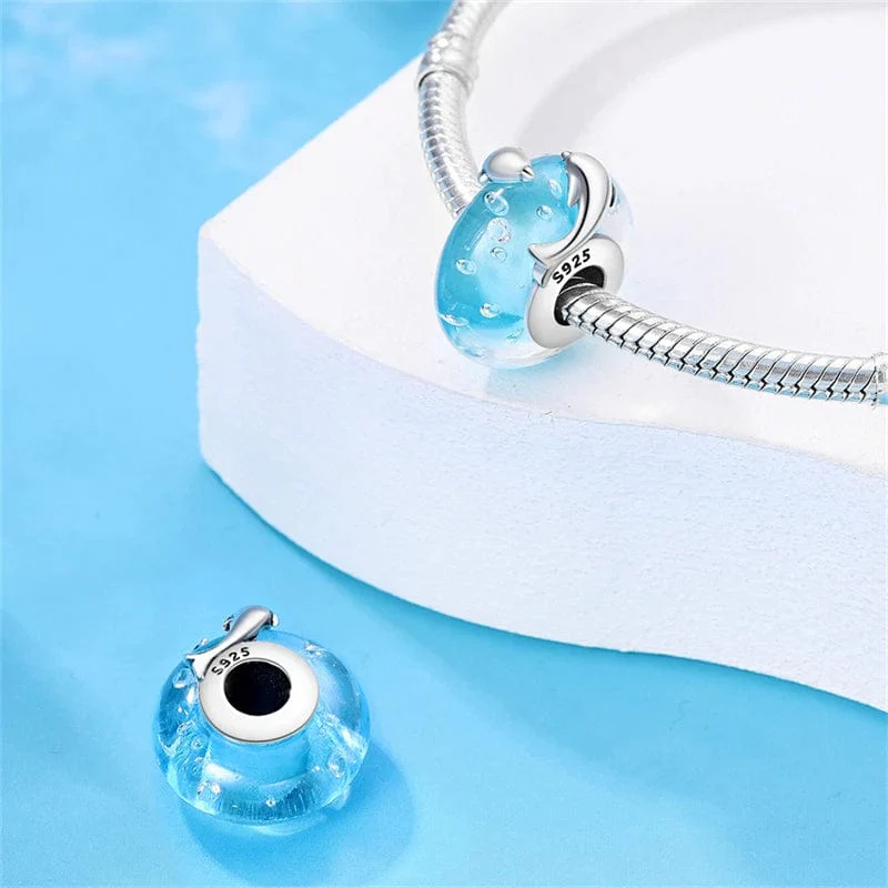 Ocean Blue Glass Charm - Image 3