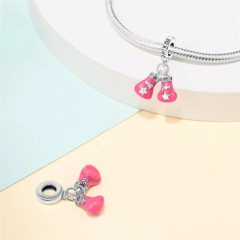 Pink Boxing Gloves Charm - Image 3