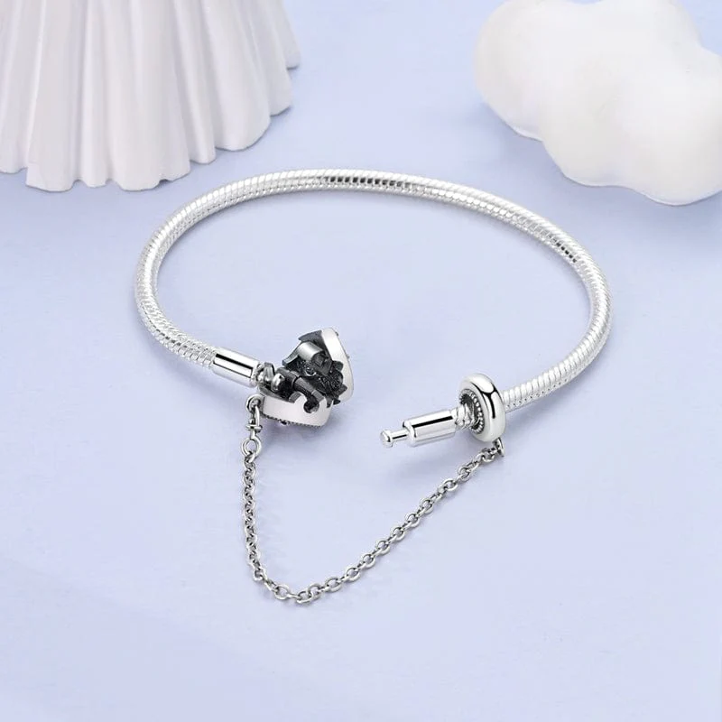 Rainbow Heart Bracelet with Safety Chain - Image 3