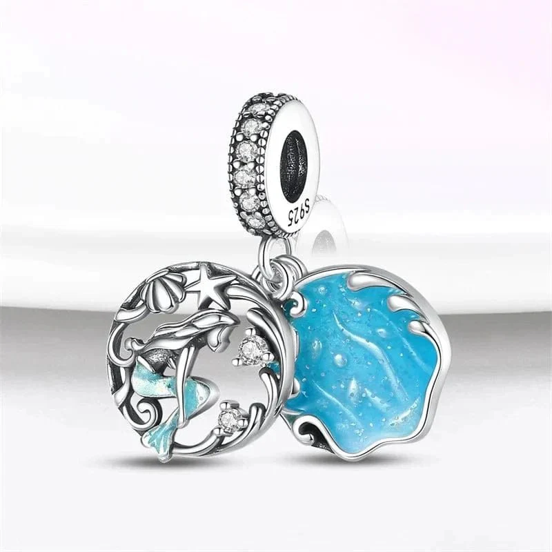 Shimmering Ocean Blue Mermaid Charm - Image 3