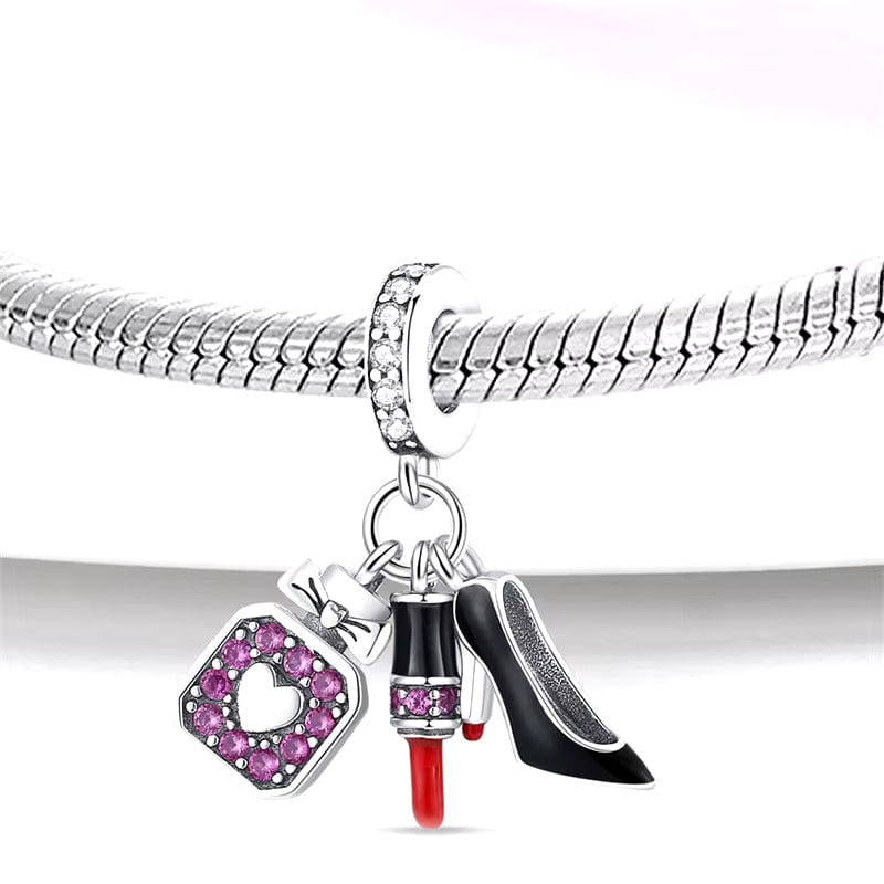 Stiletto, Dress & Lipstick Dangle Charm - Image 3